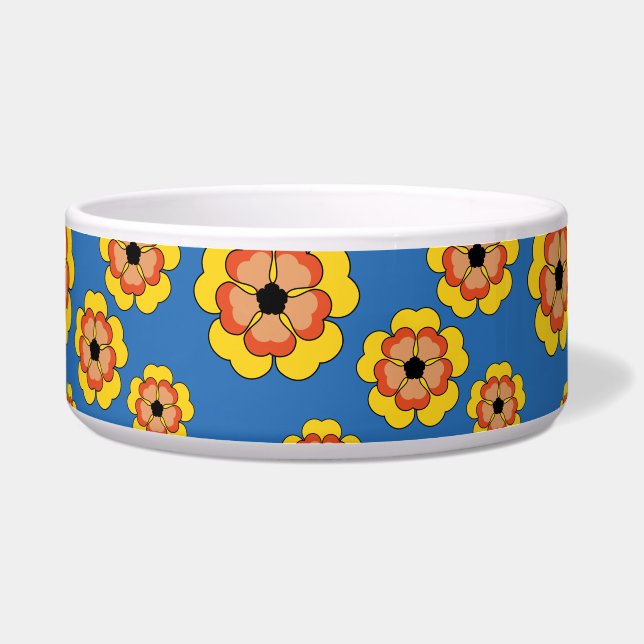 Comedero Yellow Orange Flowers Pattern (Frente)