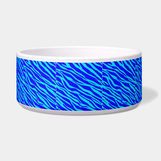 Comedero Zebra azul y Aqua con rayas (Frente)