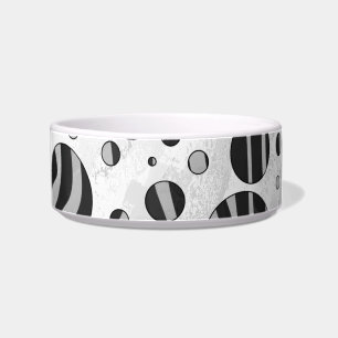 Comedero Zebra Polka Dot negro y gris claro
