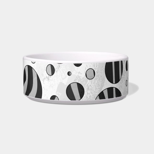 Comedero Zebra Polka Dot negro y gris claro (Derecha)