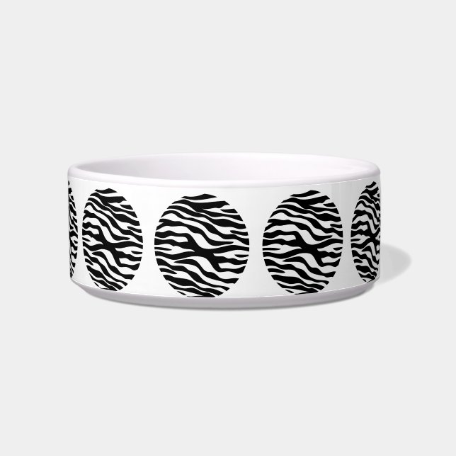 Comedero Zebra Print Polka Dots Cat Bowl (Izquierda)