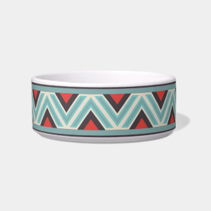 Comedero Zigzag azteca y modelo del rojo azul de las rayas