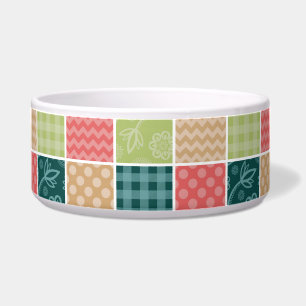 Comedero Zigzag, Chevron, Gingham, Puertos Polka, Patchwork