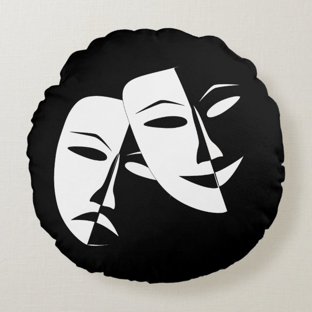 /Comedia/Tragedia: Almohada en blanco y negro (Anverso)