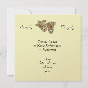Comedia y tragedia enmascara invitación