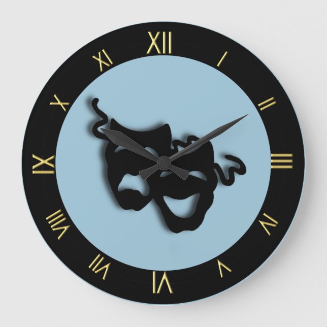 Comedia y tragedia singular reloj de pared de teat (Anverso)