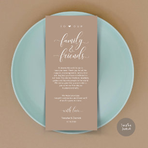 Comedor de la cena Gracias, Tarjeta Taupe Marrón