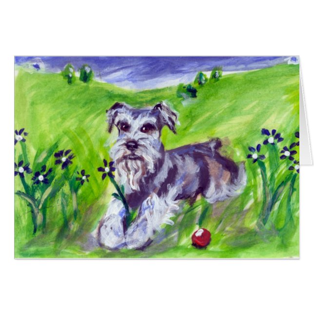 Comedor de la flor del Schnauzer (Anverso (Horizontal))