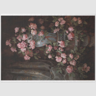 Comedor floral de papel negro