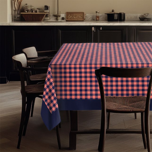 Comedor moderno con manteles de corales a la moda ( Modern Coral Navy Tablecloth Trendy Plaid Dining Style)