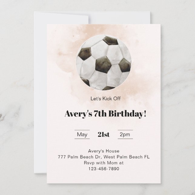Comencemos la invitación al cumpleaños del fútbol (Anverso)