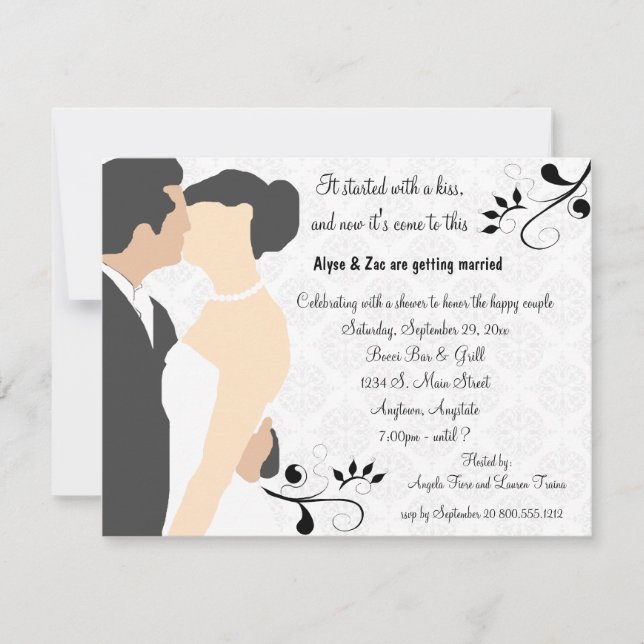 Comenzó Con Una Invitación De Ducha Blanca De Beso (Anverso)