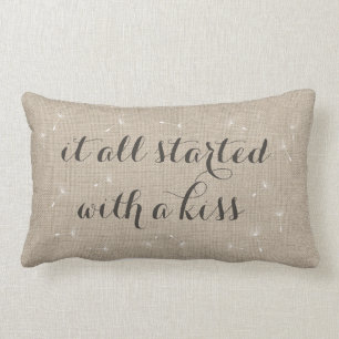 Comenzó todo con una almohada del beso - arpillera