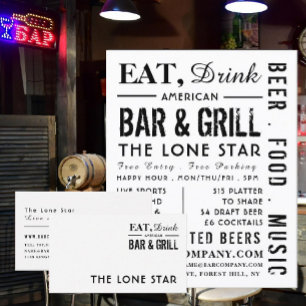 Comer, beber bar y asador, publicidad por pub/cerv