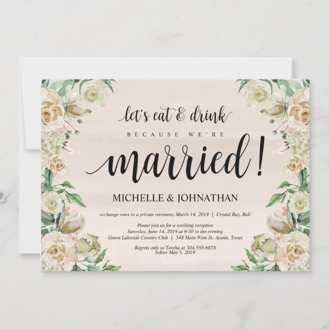 Comer, beber, carta de invitación de recepción de  (Anverso)