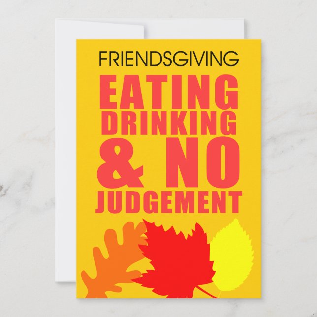 Comer beber sin juzgar Invitación de amistad (Anverso)