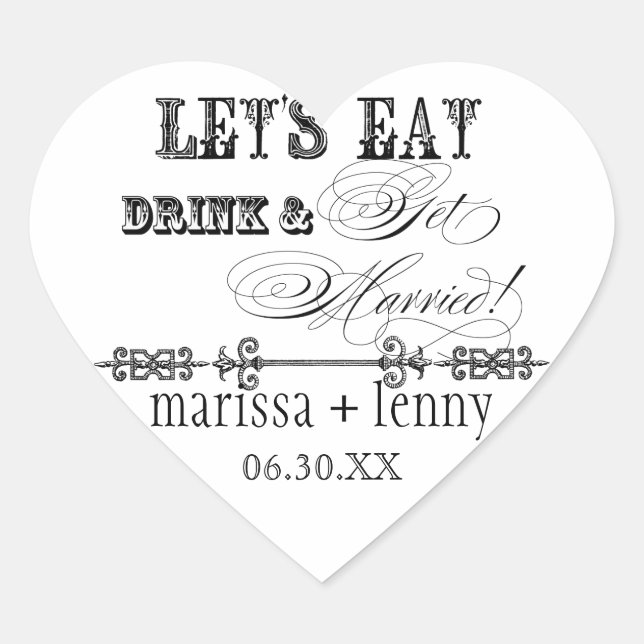 Comer, beber y casarse con Pegatinas o sellos (Anverso)