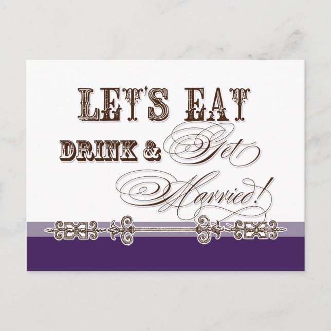 Comer, beber y casarse Guardar las postales de fec (Anverso)