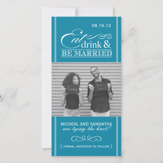 Comer, beber y casarse Guardar las tarjetas de fot (Anverso)