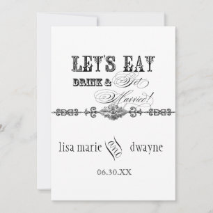 Comer, beber y casarse Invitación a la boda formal