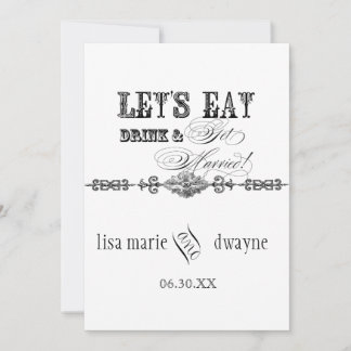 Comer, beber y casarse Invitación a la boda formal
