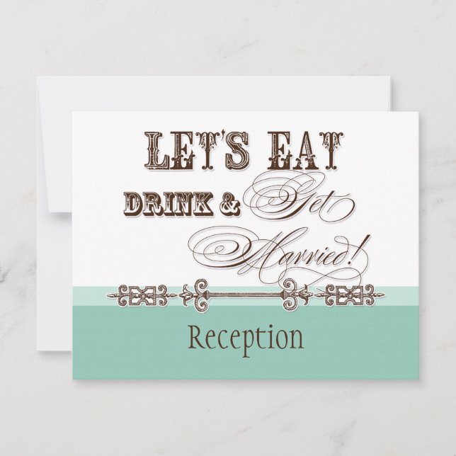 Comer, Beber y Casarse Invitación a Recepción Form (Anverso)