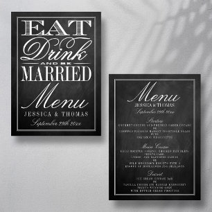 Comer, beber y casarse Menús Boda de Chalkboard