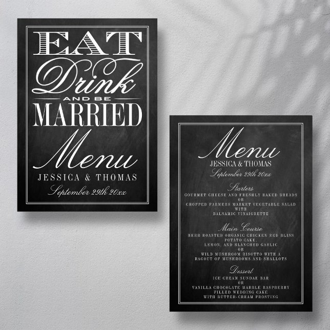 Comer, beber y casarse Menús Boda de Chalkboard (Subido por el creador)