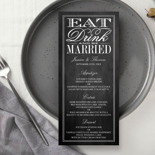 Comer, beber y casarse Menús Boda de Chalkboard (Subido por el creador)