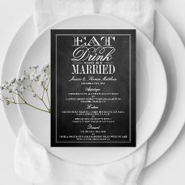 Comer, beber y casarse Menús Boda de Chalkboard