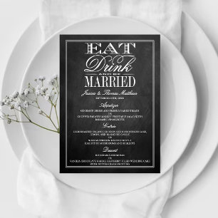 Comer, beber y casarse Menús Boda de Chalkboard