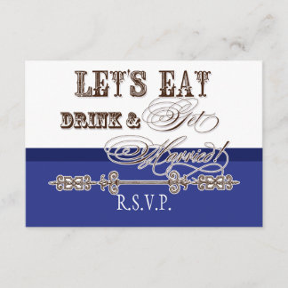 Comer, beber y casarse Tarjeta de respuesta RSVP f