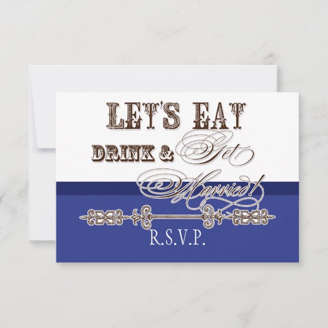 Comer, beber y casarse Tarjeta de respuesta RSVP f (Anverso)