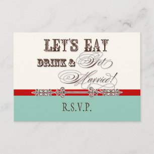 Comer, beber y casarse Tarjeta de respuesta RSVP f