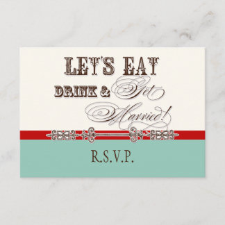 Comer, beber y casarse Tarjeta de respuesta RSVP f