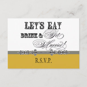 Comer, beber y casarse Tarjeta de respuesta RSVP f