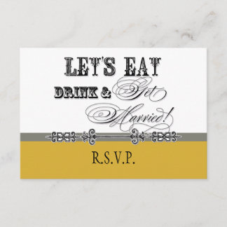 Comer, beber y casarse Tarjeta de respuesta RSVP f