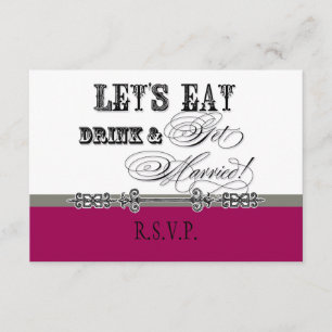 Comer, beber y casarse Tarjeta de respuesta RSVP f