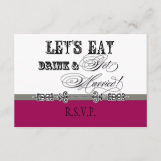 Comer, beber y casarse Tarjeta de respuesta RSVP f