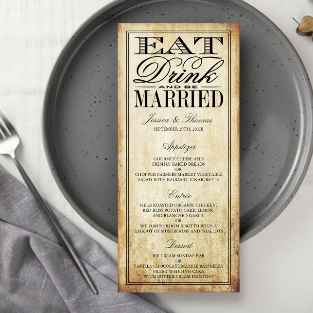 Comer, beber y estar casados con menús de bodas de (Subido por el creador)