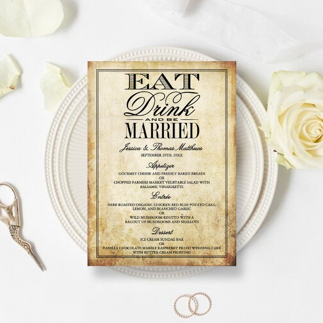 Comer, beber y estar casados con menús de bodas de (Subido por el creador)