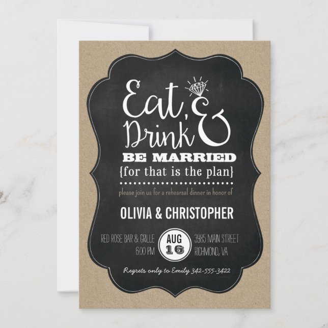 Comer, beber y estar casados Invitación a la cena  (Anverso)