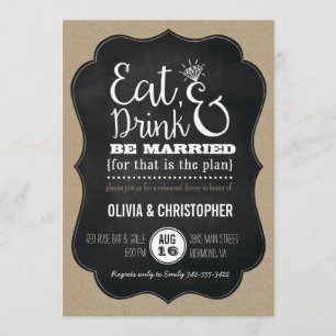 Comer, beber y estar casados Invitación a la cena