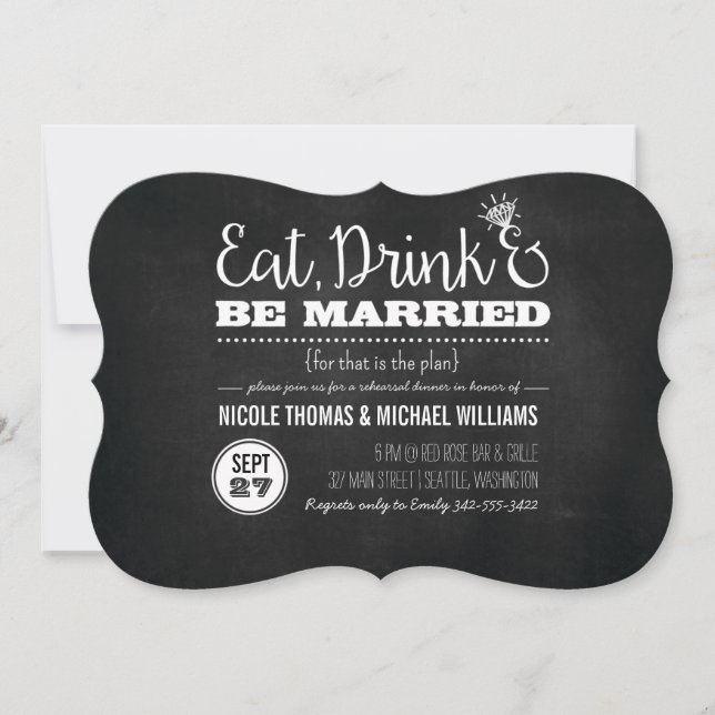 Comer, beber y estar casados Invitación a la cena  (Anverso)