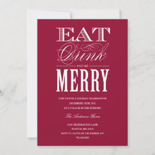 COMER, BEBER Y ESTAR FELIZ INVITACIÓN DE FIESTA
