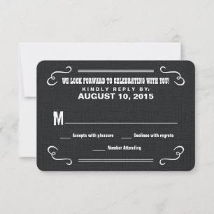 Comer Beber y RSVP Tarjeta de Respuesta de Boda de