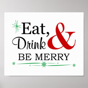 Comer, beber y ser feliz arte navideño