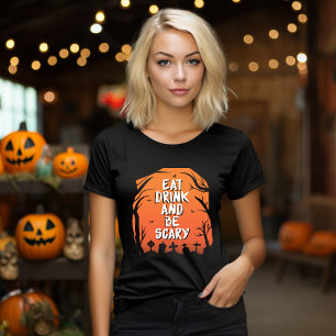 Comer, beber y tener miedo de la camiseta de Hallo