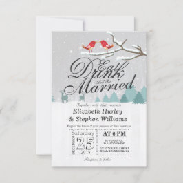 Comer bebida y casarse con Invitación a la Boda de