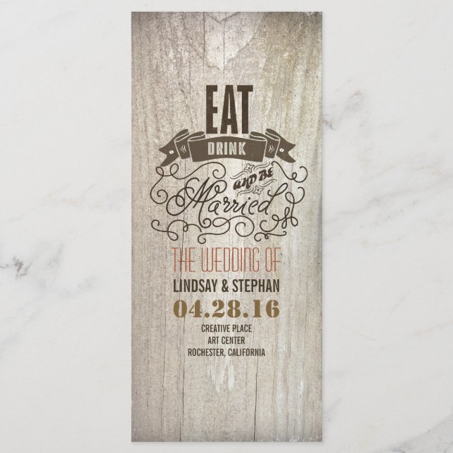 Comer bebidas y ser casados programas de bodas (Anverso)